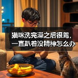 猫咪洗澡后没精神怎么办｜应激反应应对全攻略(图2)