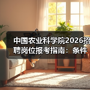 中国农业科学院2026招聘岗位报考指南：条件与流程详解
