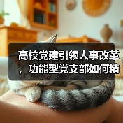 高校党建引领人事改革，功能型党支部如何精准服务教职工？