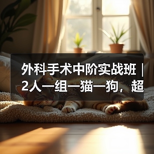 外科手术中阶实战班｜2人一组一猫一狗，超多实操提升技能