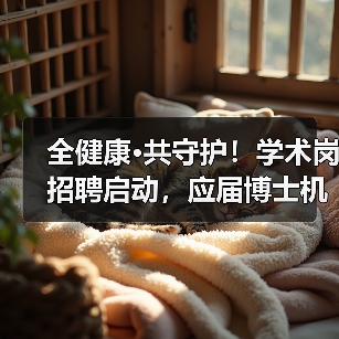 全健康·共守护！学术岗招聘启动，应届博士机会来了