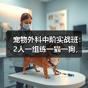 宠物外科中阶实战班：2人一组练一猫一狗，技术提升快吗？
