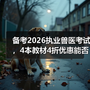 备考2026执业兽医考试，4本教材4折优惠能否助力通关？