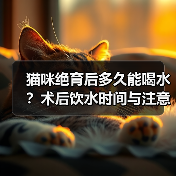 猫咪绝育后多久能喝水?术后饮水时间与注意事项全解析(图1) 猫咪绝育后多久能喝水?术后饮水时间与注意事项全解析(图1)