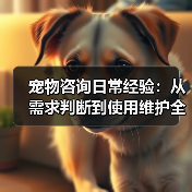 宠物咨询日常经验：从需求判断到使用维护全攻略
